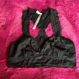 Free People Black Lace Bralette